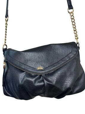 Juicy Couture Black Faux Leather Slouch Shoulder/Crossbody